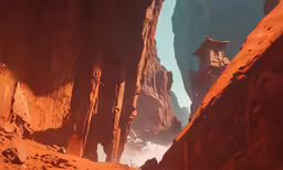 a rocky cliff in a mountain landscape has trees in the background