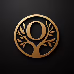 the logo for the q boutique is a round shape with an o tree on it