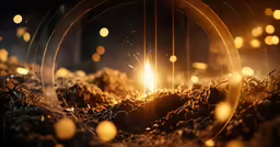 a small light bulb glowing brightly in the dark