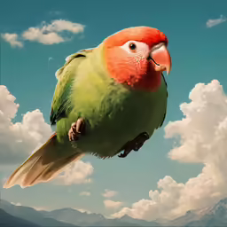 a colorful parrot sitting on the top of a mountain