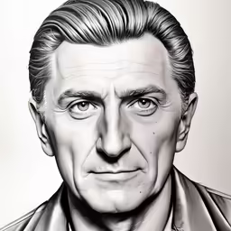 a black and white photo of a man in leather jacket