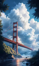 a painting of the golden gate bridge