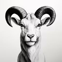 an animal with long horned horns standing in front of a white background
