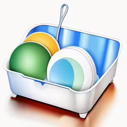 an illustration of a dish holder filled with different types of dishes