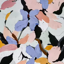 colorful floral art collage that is created with paint