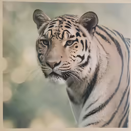 a close up photo of a white tiger