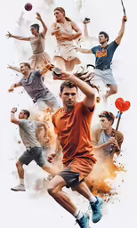 a poster shows the multiple stages of tennis player