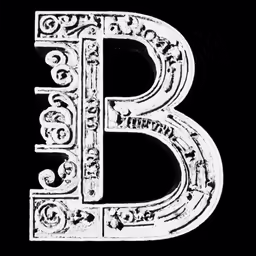 the letter b is an ornamental and ornate alphabet