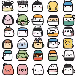 an image of a sticker that looks like many different faces