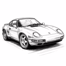 the car is in line drawing, ready to print out