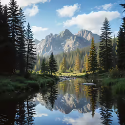 a river with mountains reflected in the water