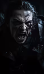 a person with a dark makeup in the image