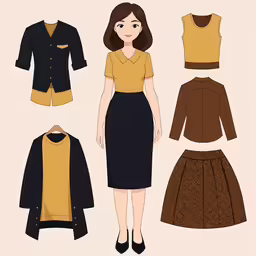 paper doll with fashion clothes for the woman
