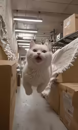 a cat that is jumping in the air