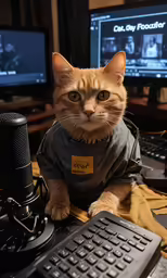 an orange cat is in the middle of some equipment