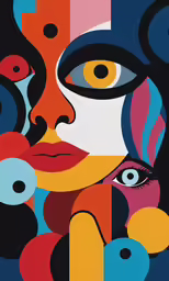 an art work that has colorful images on it