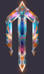 an art work with crystal and glass on the side of a wall