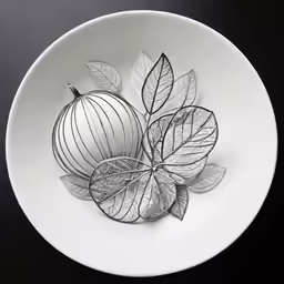a white bowl filled with silver fruit