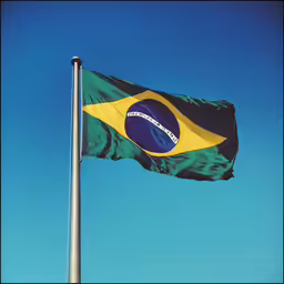 a flag waving in the wind on a sunny day