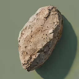a rock on a green surface in the center