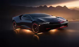 a black car on the road at night