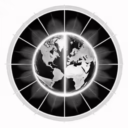 the front of the cd cover shows a black and white world map