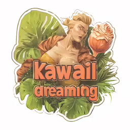 a drawing of a male in the jungle with flowers on it