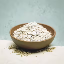 a small bowl with something white on top