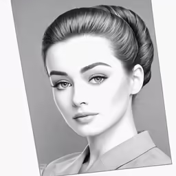 an artistic portrait is drawn on the white paper