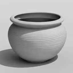 white ceramic vase with curved base on grey background