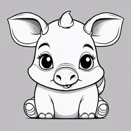 the cute little pig is sitting down in a cartoon,an image of cartoon pig for coloring