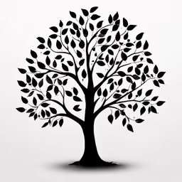 a tree in a square with the top part of the leaves growing