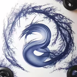 a picture of a dragon in a circular shape
