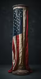 the american flag draped over an object