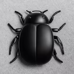 a black bug with one eye showing