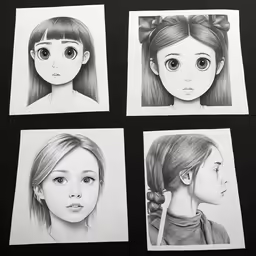 four different faces of various kinds of people