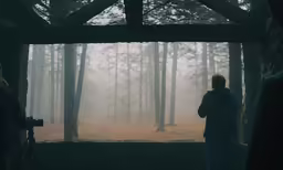 a person looking at an image of fog