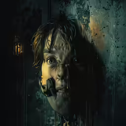 an art image of a man with a phone in his mouth