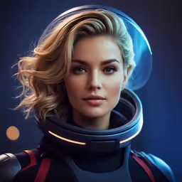 the cover for a magazine, featuring a woman in a spacesuit
