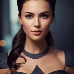 a woman in silver and dark makeup posing for the camera