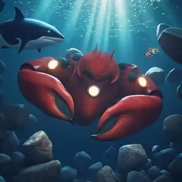 the ocean creatures are floating in the water