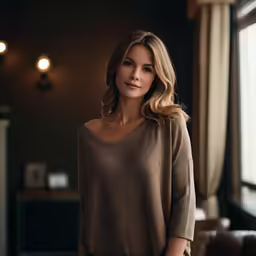 a woman wearing an off shoulder sweater
