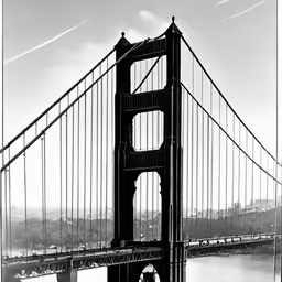 the view of a large bridge from above