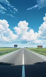 looking down an empty road with a street sign
