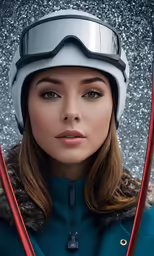 a woman in ski gear posing for a picture