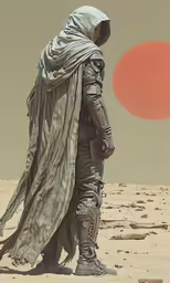 a picture of the character darth vader standing on the desert