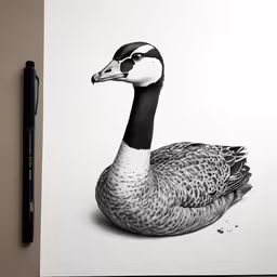 a drawing of a duck with sunglasses on