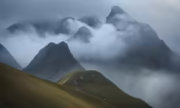 the two mountain range is very tall and steep