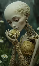 a statue of a woman with flowers in her hands
