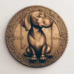 an image of a bronze coin with a dog